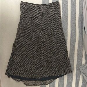 Elegant Black and Beige Patterned Skirt